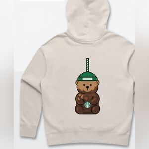 Starbucks Cream Hoodie with Bearista